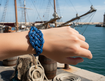 Bracelet en cuir tressé noeud celtique