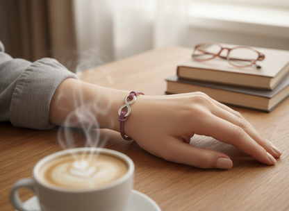 Bracelet avec symbole infini et cuir aux couleurs personnalisées
