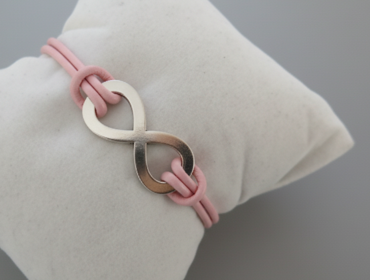 pulsera de cuero con símbolo infinito