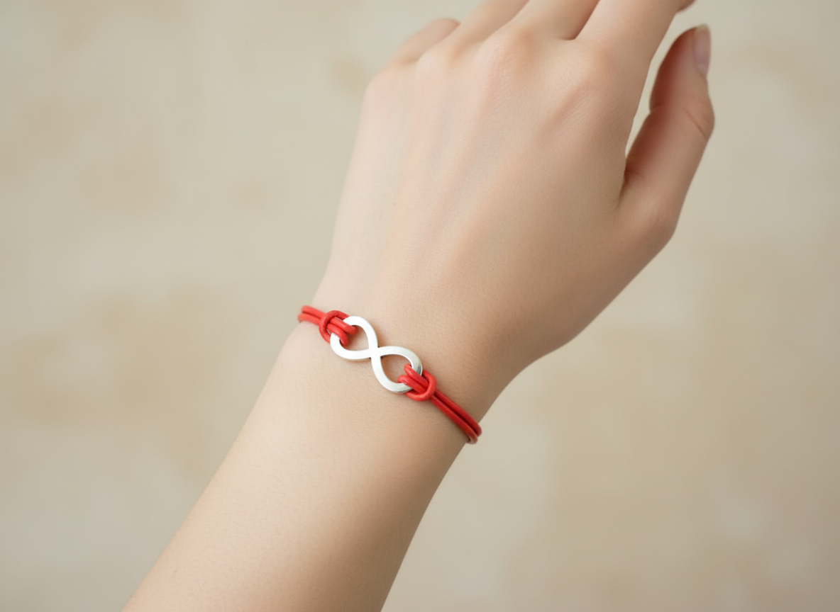 Green mother-of-pearl and brown leather bracelet for women