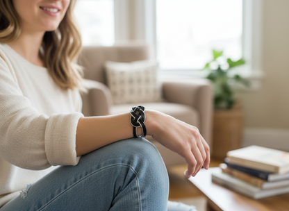 Pulsera unisex de cuero con nudo infinito