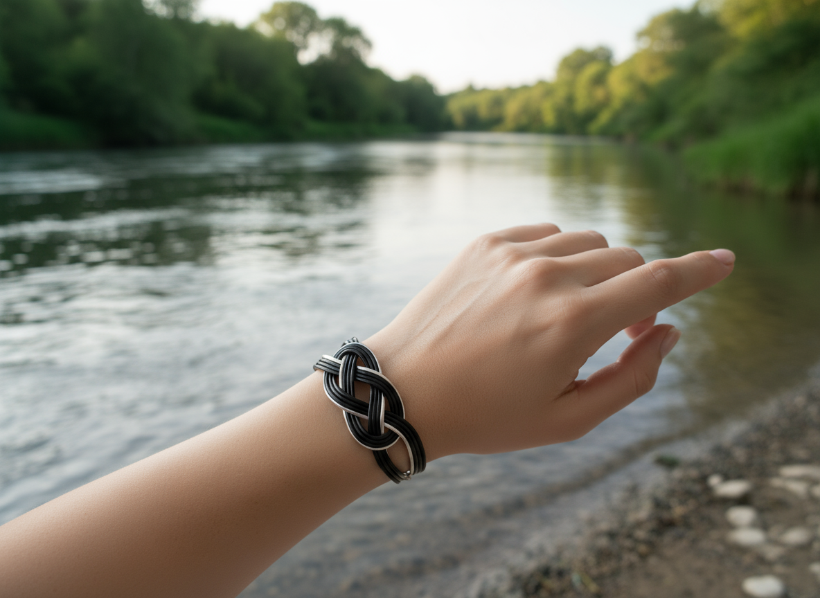 Pulsera unisex de cuero con nudo infinito