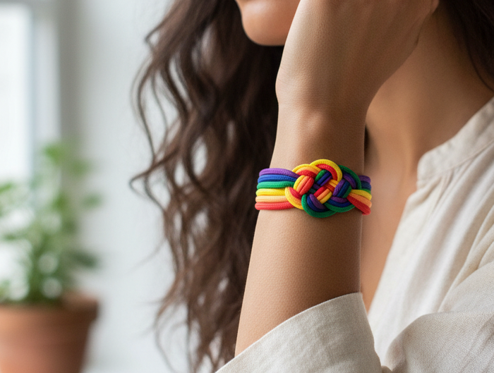 Pulsera Arco Iris, pulsera nudo de colores orgullo gay