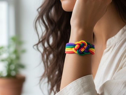Pulsera Arco Iris, pulsera nudo de colores orgullo gay