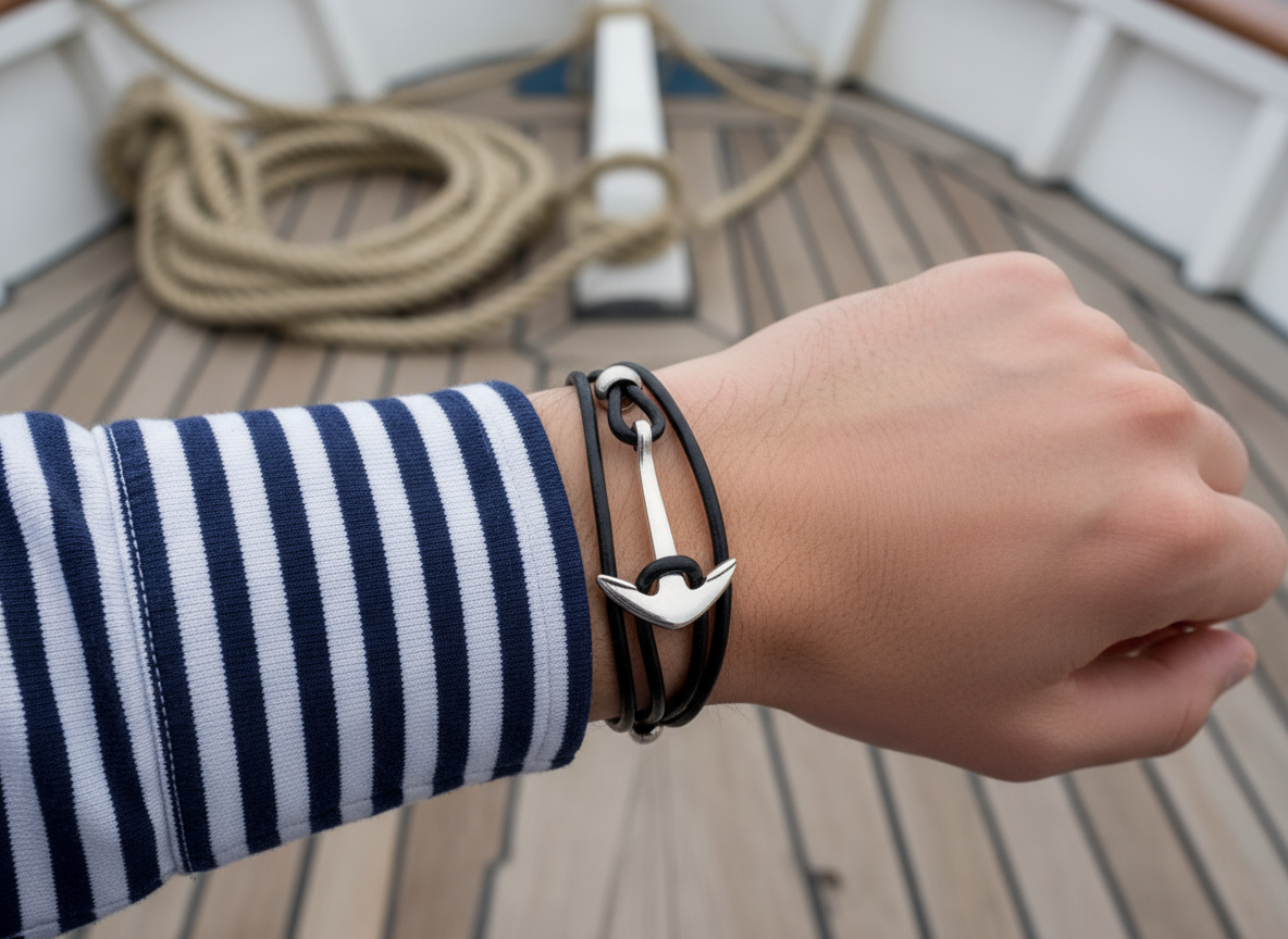 pulsera estilo marinero con ancla