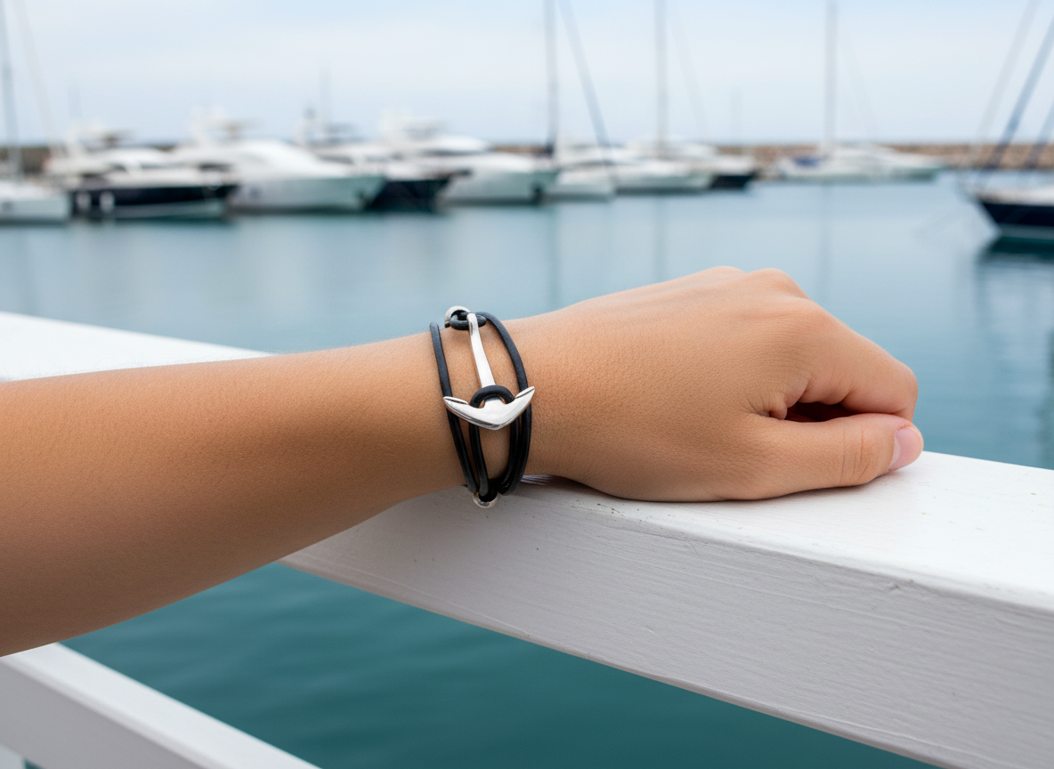 pulsera estilo marinero con ancla