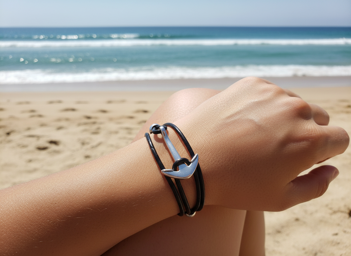 pulsera estilo marinero con ancla