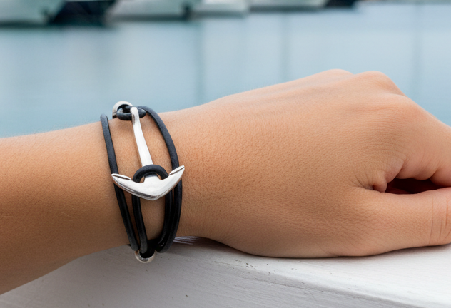 pulsera estilo marinero con ancla