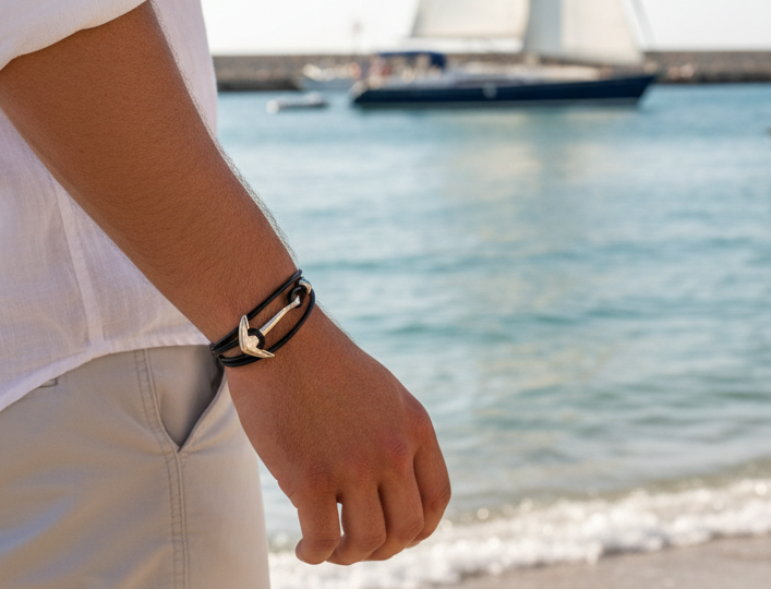 pulsera estilo marinero con ancla