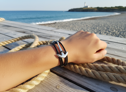 pulsera estilo marinero con ancla