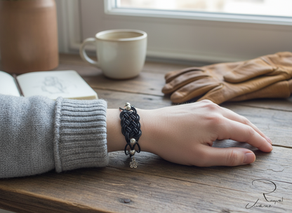 Pulsera de cuero trenzado para hombre o mujer