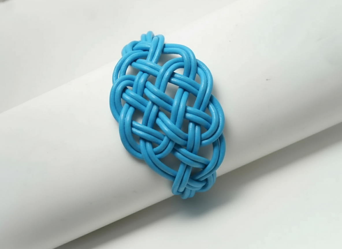 Bracelet en cuir tressé noeud celtique
