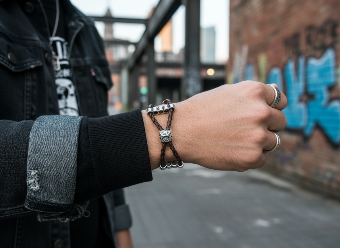 Bracelet en cuir tressé Lucky Owl