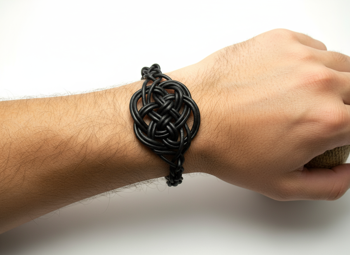 Bracelet en cuir rouge noeud celtique d'amour éternel