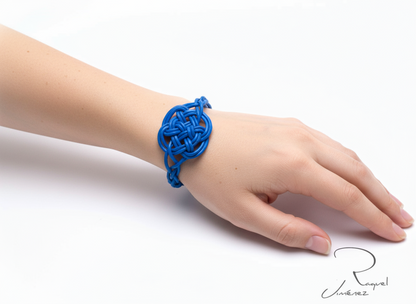 Bracelet en cuir pour couple avec noeud d'amour éternel