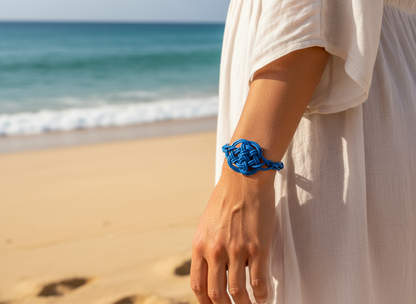 Bracelet en cuir rouge noeud celtique d'amour éternel