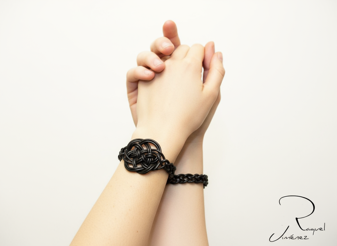 Bracelet en cuir rouge noeud celtique d'amour éternel