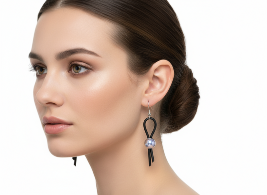 Pendientes largos de cuero y plata para estilo boho y hippie personalizados