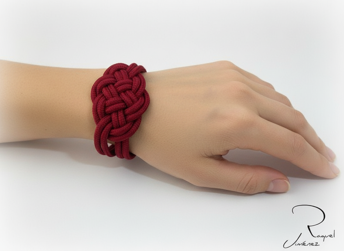 Pulsera con nudo marinero azul estilo náutico