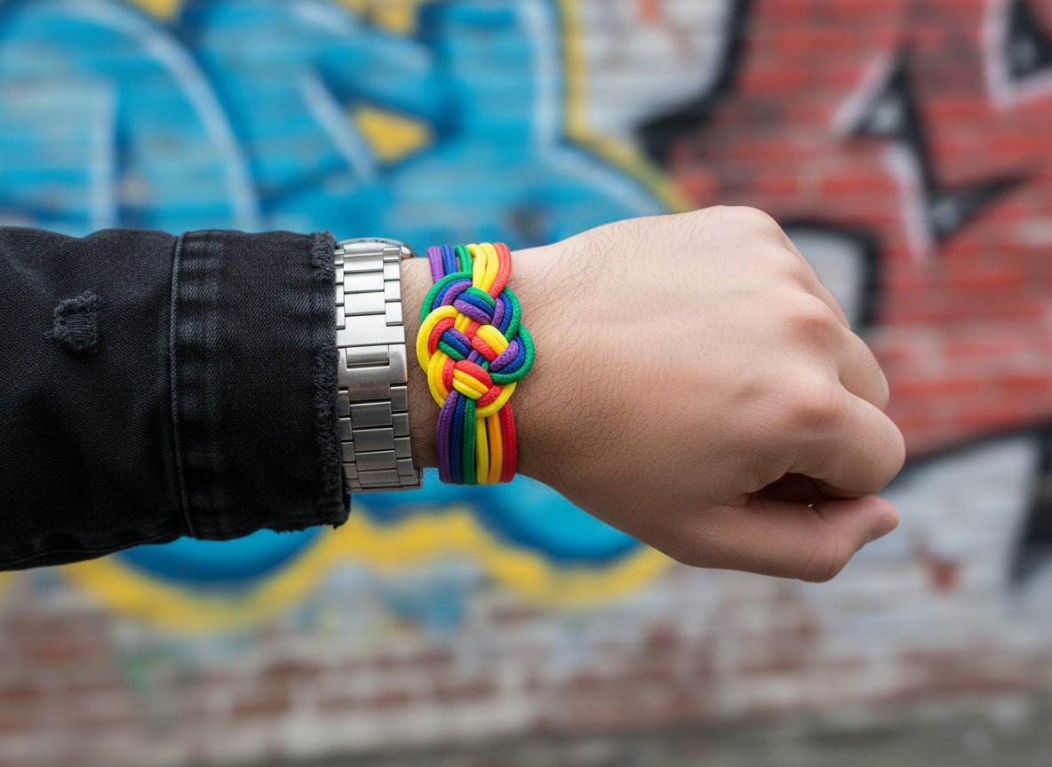 Pulsera Arco Iris, pulsera nudo de colores orgullo gay