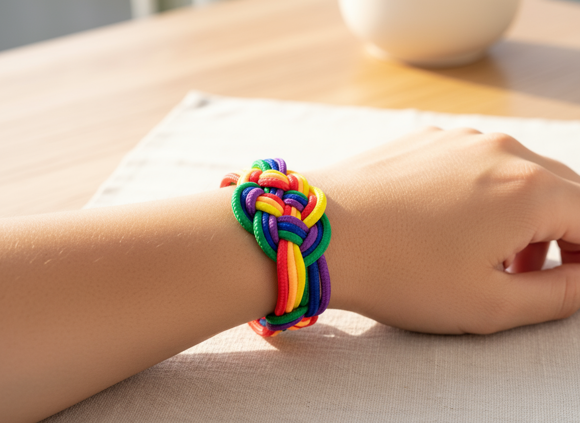 Pulsera Arco Iris, pulsera nudo de colores orgullo gay