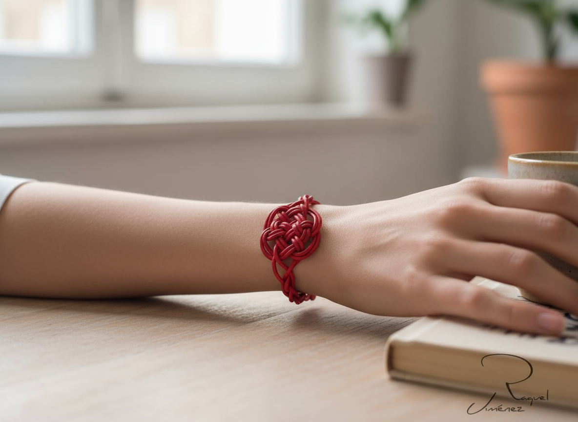 Bracelet en cuir pour couple avec noeud d'amour éternel