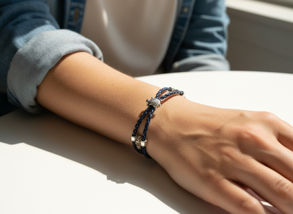 pulsera cuero vegano con tortuga de la suerte