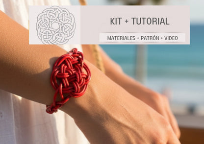 Kit to make Celtic leather bracelet, instructions and materials