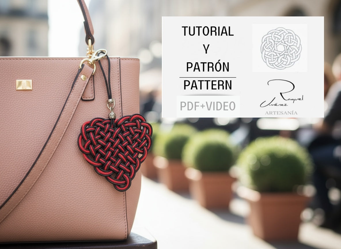 Tutorial y patrón para hacer un corazón de macramé