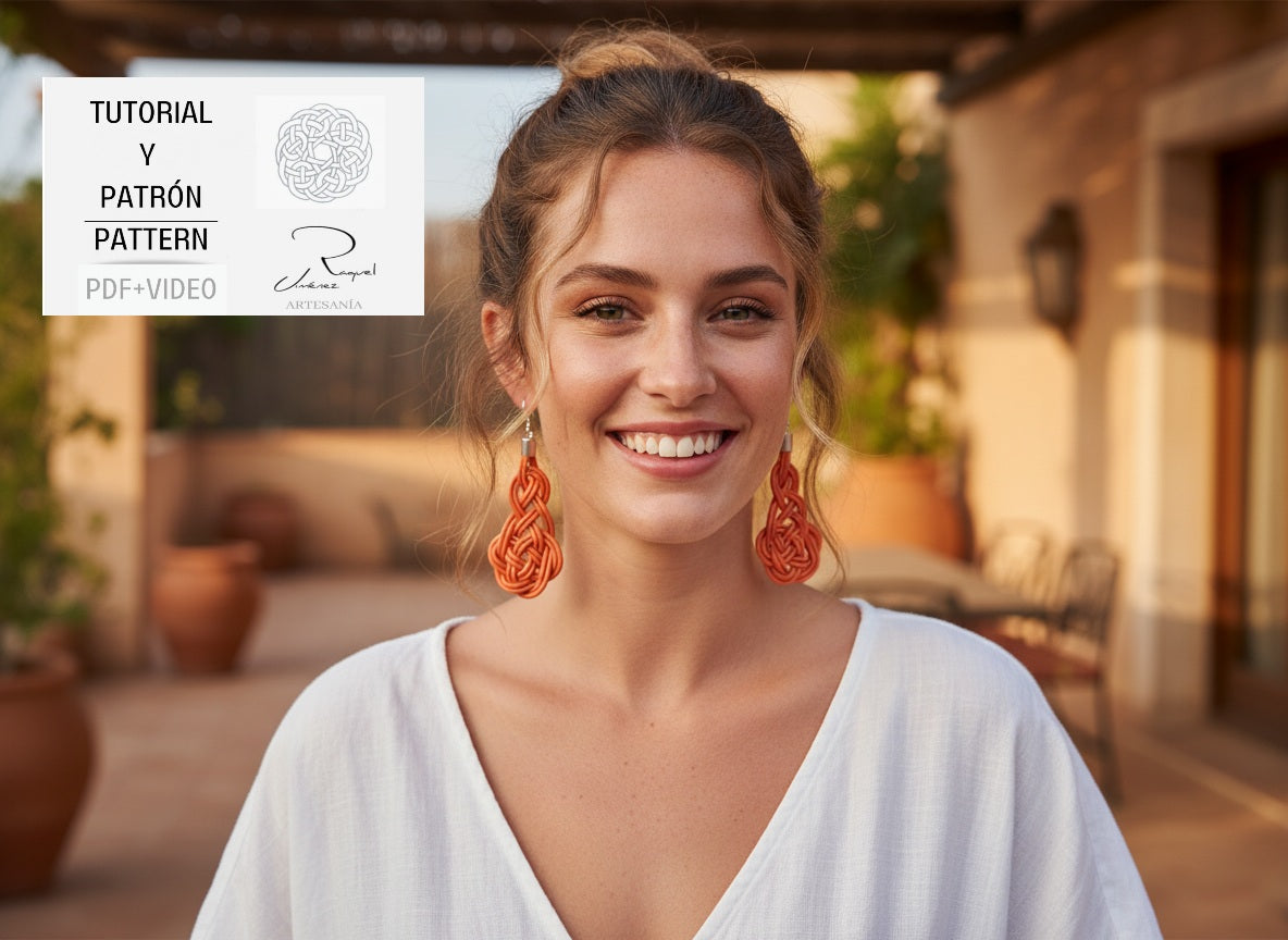 Tutorial to make macramé earrings with pattern