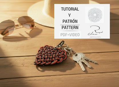 Tutorial y patrón para hacer un corazón de macramé