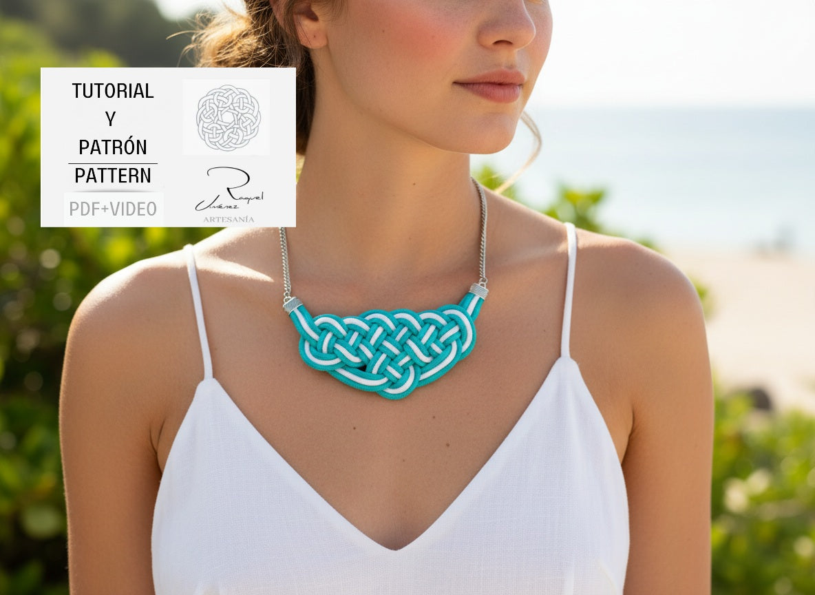 Tutorial y patrón para hacer collar de macramé