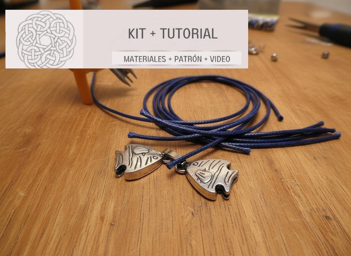 Kit y tutorial para hacer pulsera trenzada estilo marinero con cierre de pez