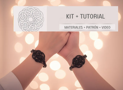 Kit to make Celtic leather bracelet, instructions and materials