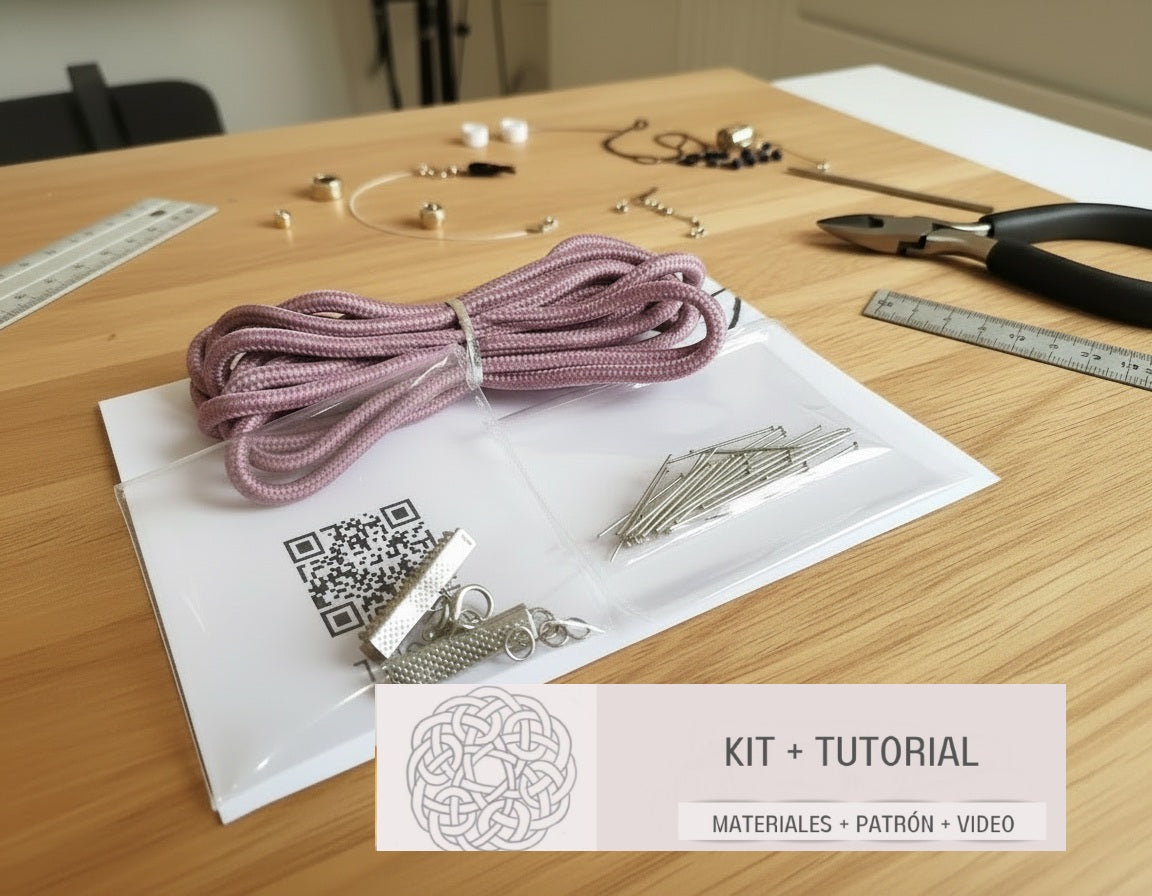 Kit y tutorial con materiales para pulsera de macramé