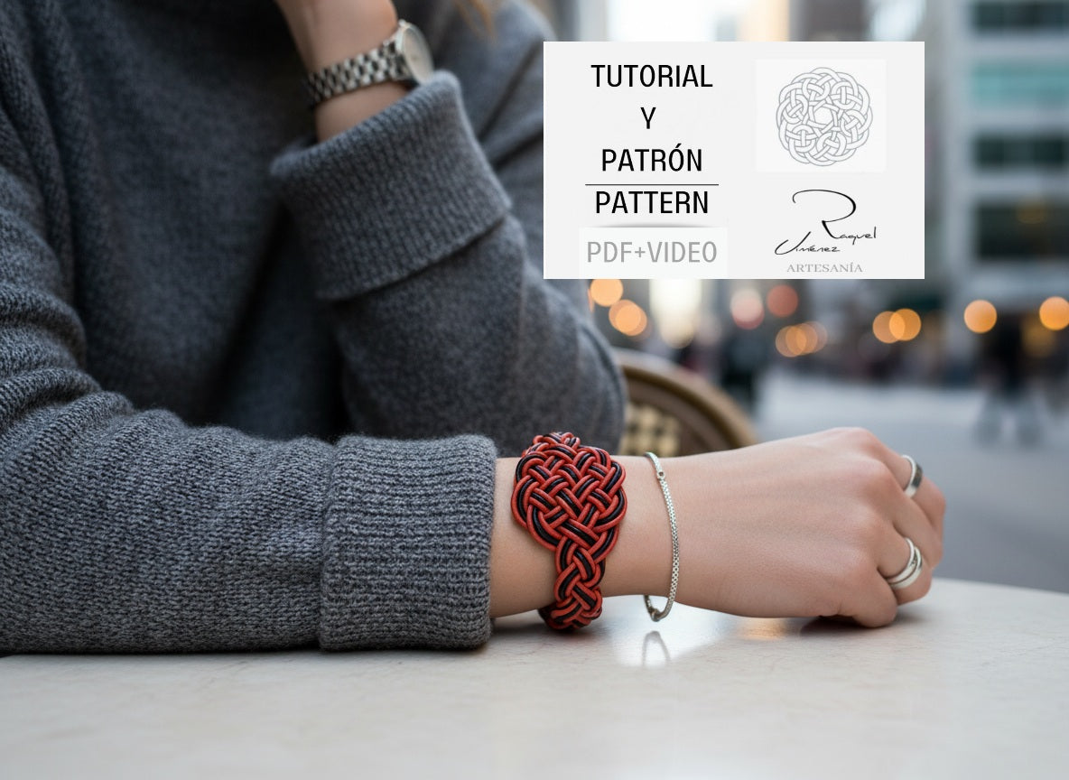 Tutorial y patrón para hacer pulsera de nudos de macramé