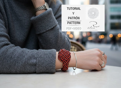 Tutorial y patrón para hacer pulsera de nudos de macramé
