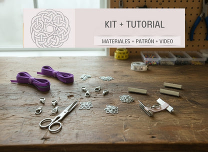 Kit y tutorial con materiales para pulsera de macramé