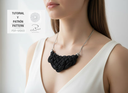 Tutorial y patrón para hacer collar de macramé