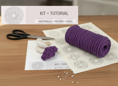 Kit y tutorial con materiales para pulsera de macramé
