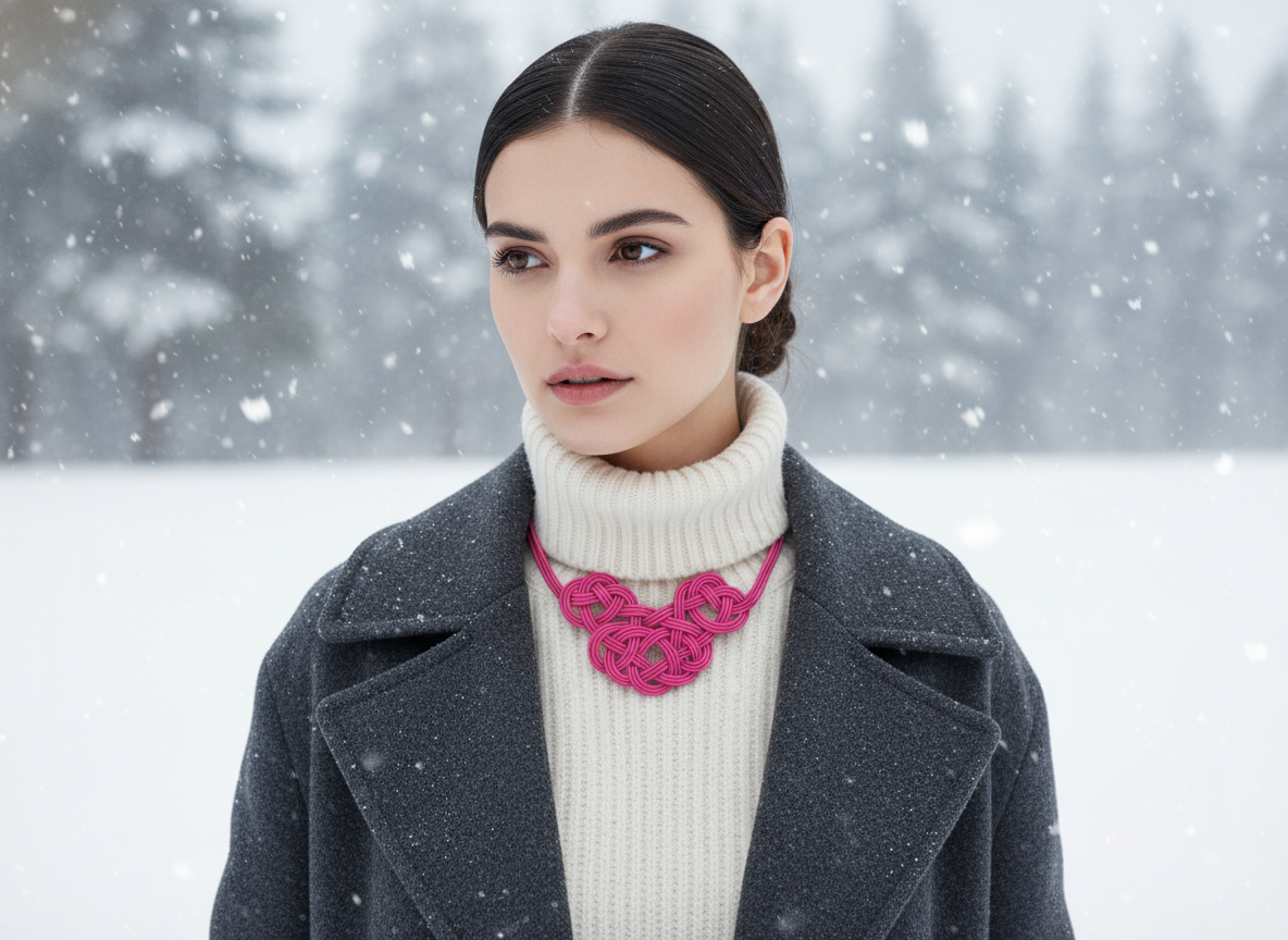 collar de cuero con nudos