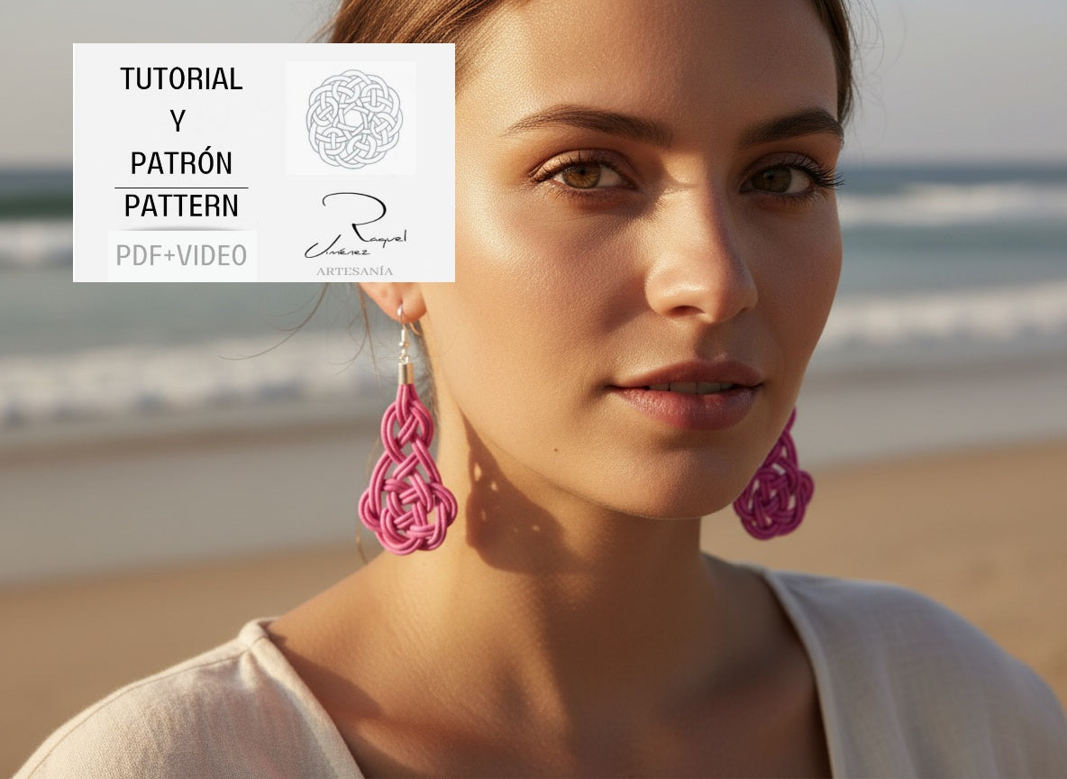 Tutorial to make macramé earrings with pattern