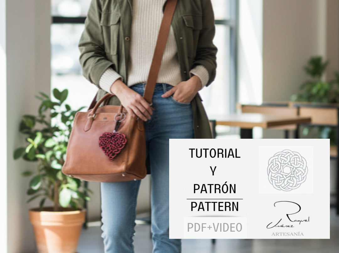 Tutorial y patrón para hacer un corazón de macramé