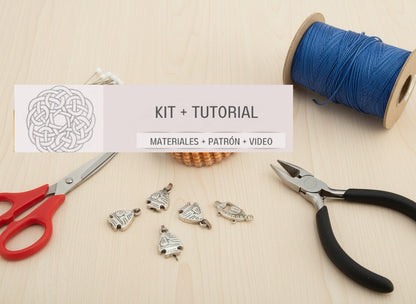 Kit y tutorial para hacer pulsera trenzada estilo marinero con cierre de pez