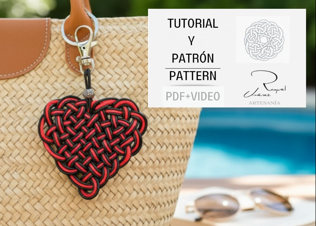 Tutorial y patrón para hacer un corazón de macramé