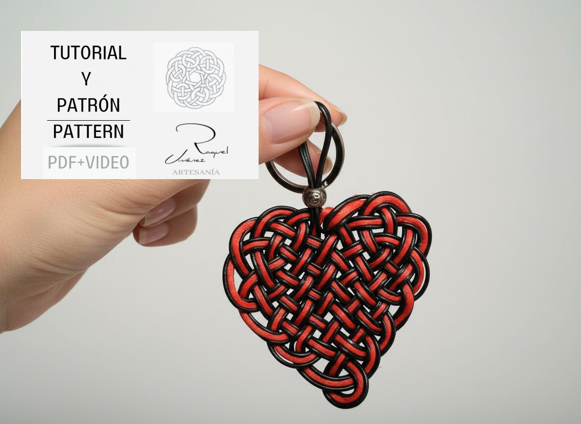 Tutorial y patrón para hacer un corazón de macramé