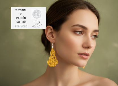 Tutorial to make macramé earrings with pattern