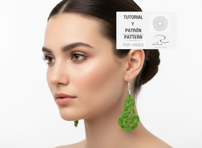 Tutorial to make macramé earrings with pattern