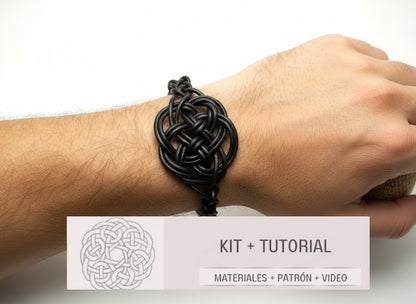 Kit to make Celtic leather bracelet, instructions and materials