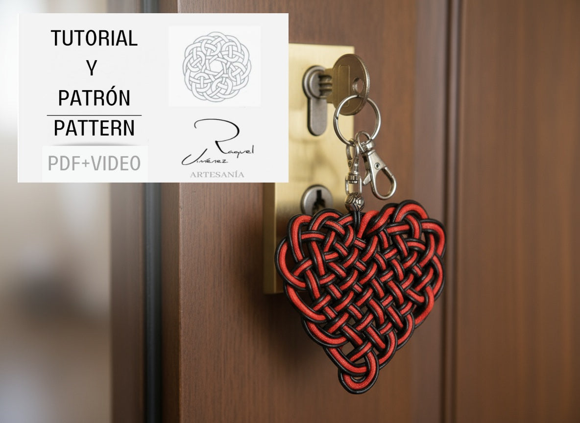 Tutorial y patrón para hacer un corazón de macramé